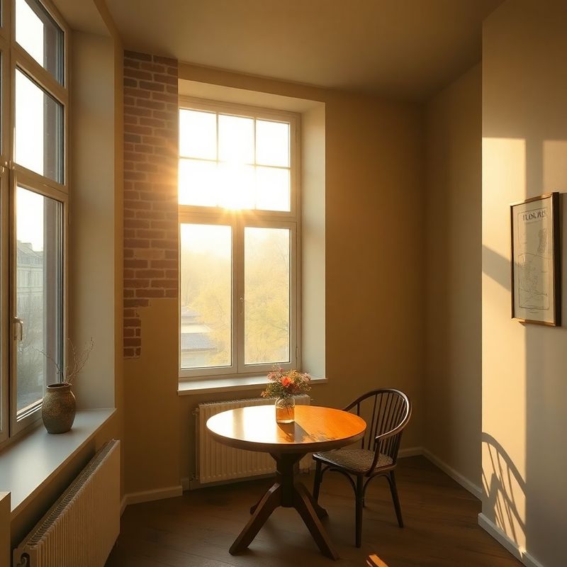 Nasłonecznione wnętrze lubelskiego apartamentu w bursztynowo-złocistej palecie